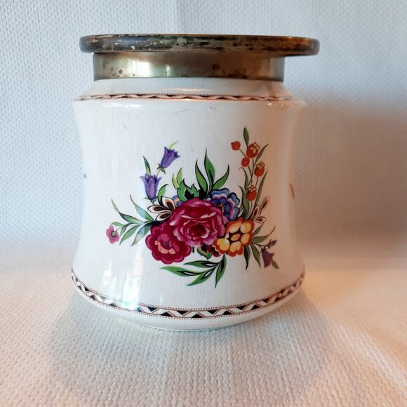 Palissy England Biscuit Jar, Floral Pattern with Hummingbird - Picture 3 of 9